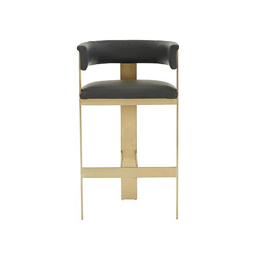 Modrest Boswell - Modern Black + Matte Gold Bar Stool by VIG Furniture