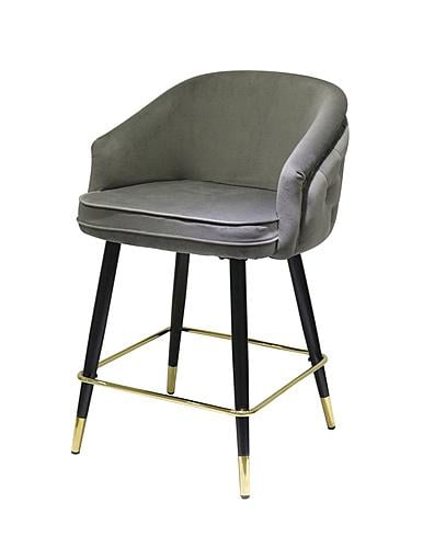 Modrest Elliot - Contemporary Grey & Black/Gold Dining Bar Stool (Set of 2) by VIG Furniture