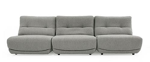 Divani Casa Basil - Modern Grey Fabric Large Sofa w/3 Electric Recliners by VIG Furniture
