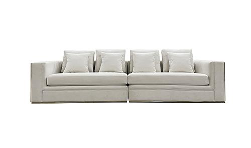 Divani Casa Mobray - Glam Light Grey Velvet + Gold Sofa by VIG Furniture