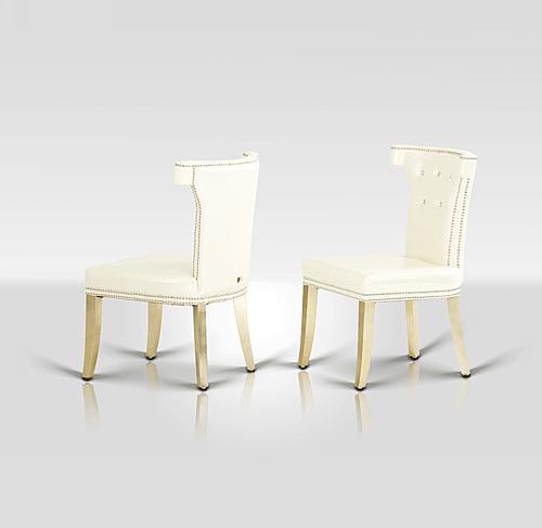 A&X Beatrice White Leather Dining Chair