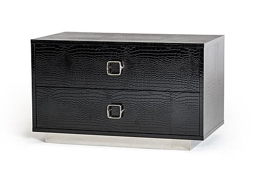 A&X Victoria Modern Black Crocodile Nightstand by VIG Furniture