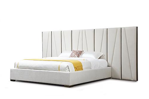 Modrest Nixa - Modern Beige Velvet + Brushed Bronze Bed by VIG Furniture