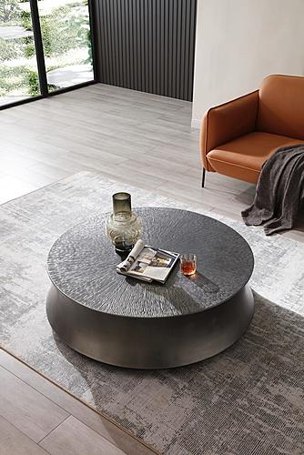 Modrest Airdrie - Modern Antique Grey Small Round Coffee Table by VIG Furniture