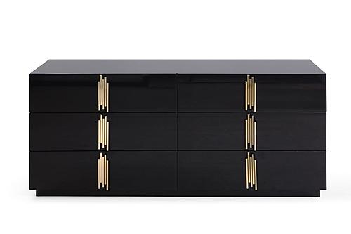 Modrest Token - Modern Black + Gold Wide Dresser by VIG Furniture