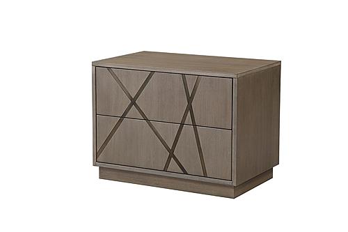 Modrest Nixa - Modern Wide Birch + Brushed Bronze Nightstand by VIG Furniture