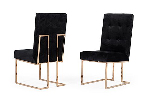 Modrest Legend - Modern Black & Rosegold Dining Chair (Set of 2) by VIG Furniture