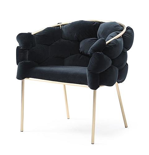 Modrest Debra - Modern Black Velvet + Brushed Brass Dining Chair by VIG Furniture