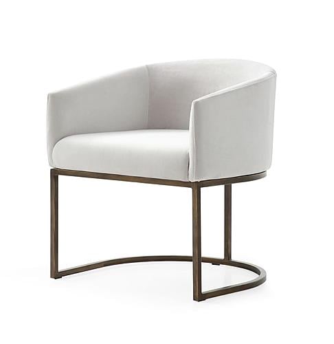 Modrest Elisa - Modern Beige Velvet & Brass Dining Chair by VIG Furniture
