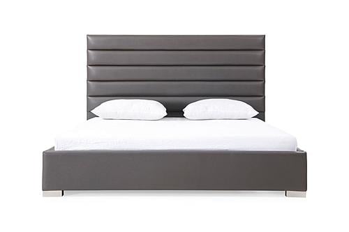 Modrest Lucy Modern Grey Leatherette Bed by VIG Furniture
