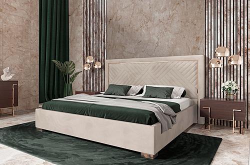 Modrest Corrico - Off White Velvet Modern Bed by VIG Furniture