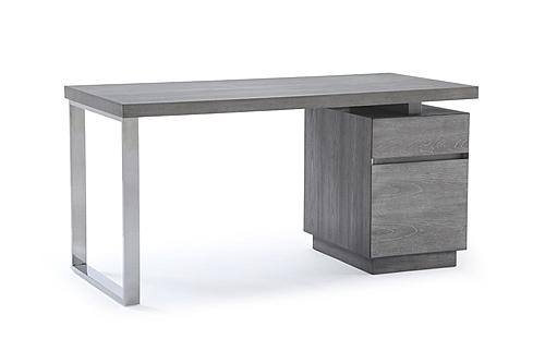 Modrest Carson Modern Grey Elm & Stainless Steel Office Desk by VIG Furniture