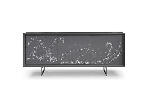 Modrest Hawick - Contemporary Dark Grey + Abstract White Paint Buffet by VIG Furniture
