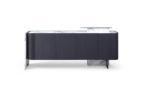 Modrest Broxburn - Modern Black Oak + Faux Marble Buffet by VIG Furniture