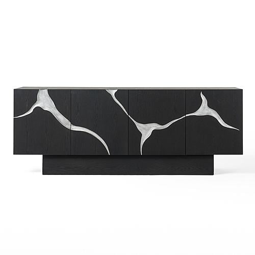 Modrest Impala - Modern Matte Brown Ash & Silver Buffet by VIG Furniture