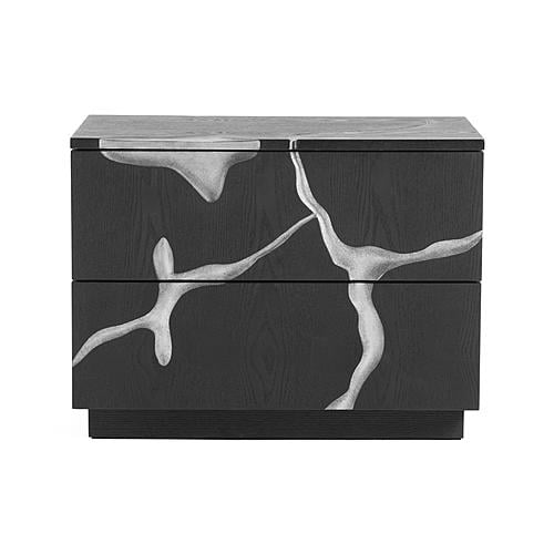 Modrest Aspen - Modern Matte Brown Ash & Silver Nightstand by VIG Furniture