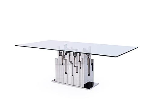 Modrest Edwin Modern Glass & Stainless Steel Dining Table by VIG Furniture