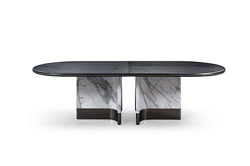 Modrest Renfew - Modern Black Oak + Faux Marble Oval Dining Table by VIG Furniture