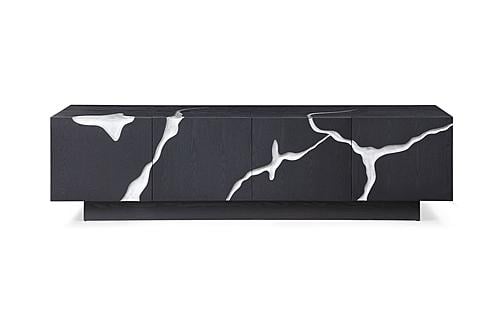 Modrest Aspen - Modern Matte Brown Ash & Silver TV Stand by VIG Furniture