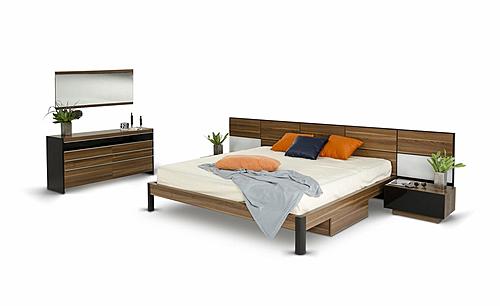 Queen Modrest Rondo Modern Walnut Bedroom Set by VIG Furniture