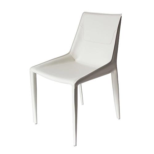 Modrest Halo - Modern Ivory Saddle Leather Dining Chair Set of 2 by VIG Furniture