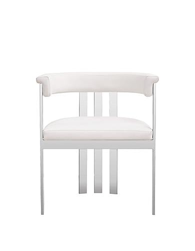 Modrest Pontiac - Modern White Vegan Leather + Stainless Steel Dining Chair by VIG Furniture