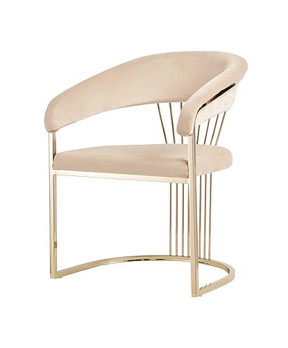 Modrest Linda - Modern Beige Velvet and Gold Dining Chair by VIG Furniture