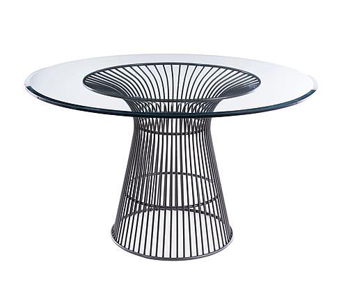 Modrest Chandler - Modern Round Glass & Black Stainless Steel Dining Table by VIG Furniture