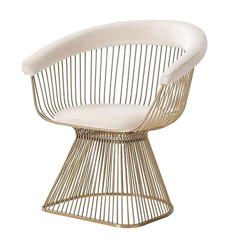 Modrest Chandler - Modern Beige Velvet & Gold Dining Chair by VIG Furniture