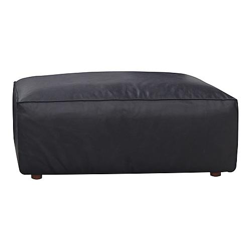 Form Ottoman Vantage Black Leather by Moe's Home Collection