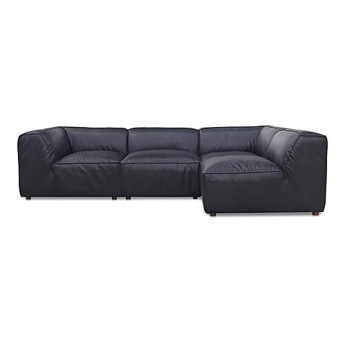 Form Signature Modular Sectional Vantage Black Leather by Moe's Home Collection