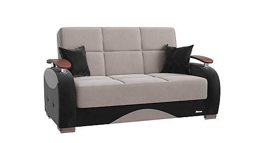 Yafah Gray Microfiber Fabric Loveseat by Casamode