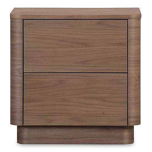 Round Off Tall Nightstand Walnut by Moe's Home Collection