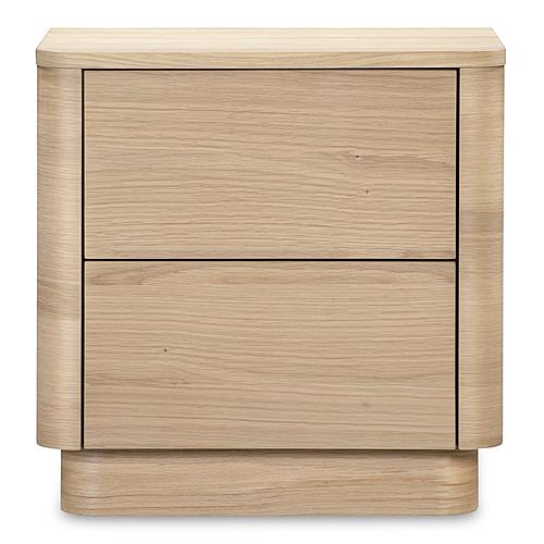 Round Off Tall Nightstand Oak by Moe's Home Collection