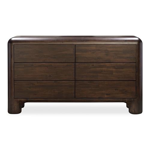 Rowan 6 Drawer Dresser Dark Brown by Moe's Home Collection