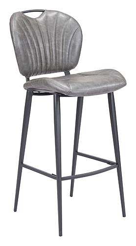 Terrence Bar Chair Vintage Gray by Zuo Modern