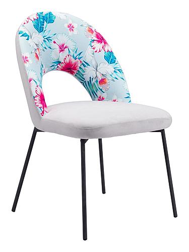 Torrey Dining Chair Multicolor Print & Gray (Set of 2) by Zuo Modern