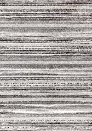 Zola Grey White Black Patterned Rows Rug by Kalora