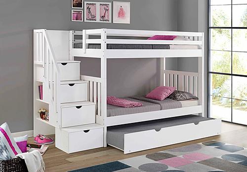 Cambridge Bunk Bed w/Staircase White by Innovations