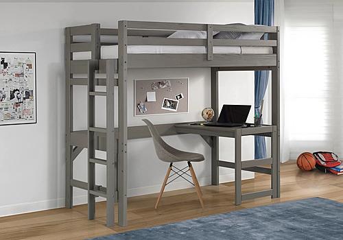 Loft Bed with Desk w/Ladder Gray by Innovations