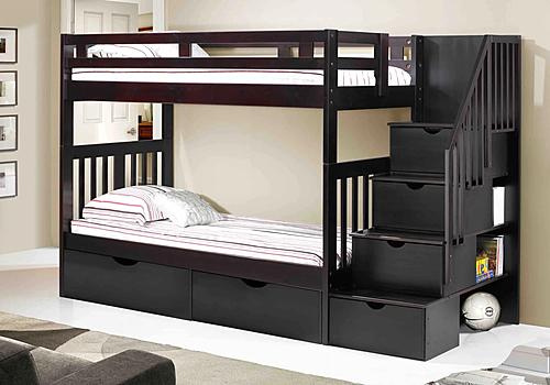 Naples Bunk Bed w/Staircase Espresso by Innovations