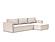 Newilla Slim Sofa Bed w/Lounger Adario Basmati by Innovation Living