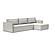 Newilla Slim Sofa Bed w/Lounger Adario Fog by Innovation Living