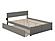 Orlando Solid Wood King Platform Bed w/Footboard & Twin XL Trundle in Grey by AFI Furnishing