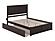 Madison Solid Wood King Platform Bed w/Footboard & Twin XL Trundle in Espresso by AFI Furnishing