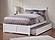 Madison Solid Wood King Platform Bed w/Footboard & Twin XL Trundle in White by AFI Furnishing