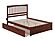 Mission Solid Wood King Platform Bed w/Footboard & Twin XL Trundle in Walnut by AFI Furnishing