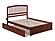Richmond Solid Wood King Platform Bed w/Footboard & Twin XL Trundle in Walnut by AFI Furnishing