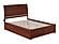 Portland Solid Wood King Platform Bed w/Footboard & Twin XL Trundle in Walnut by AFI Furnishing