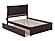 Metro Solid Wood King Platform Bed w/Footboard & Twin XL Trundle in Espresso by AFI Furnishing